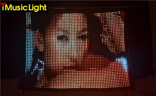 P3 LED Video Curtain High Definition 1mx1.5M Stage Background With PC/DMX controller for Weeding DJs Parties Pubs Shows