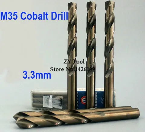 TG 3.3mm 코발트 고속 스틸 스트레이트 생크 드릴 Hep 꽃 Hep 꽃 스테인레스 스틸 스트레이트 생크 드릴, 10PCS