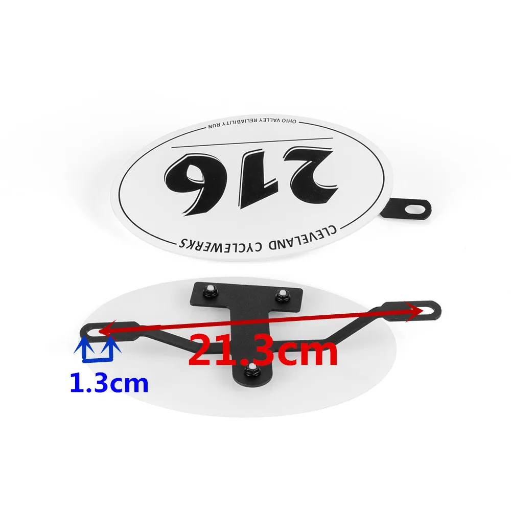 ABS Motorcycle Table NUMBER PLATE NO.71/NO.216 For MOTO CAFE RACER Tracker Scrambler 2PCS