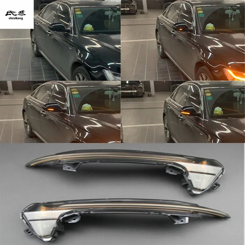 

Free shipping 2pcs/lot Dynamic running water Blinker Indicator Rearview Mirror Turn Light for 2012-2017 AUDI A6 C7