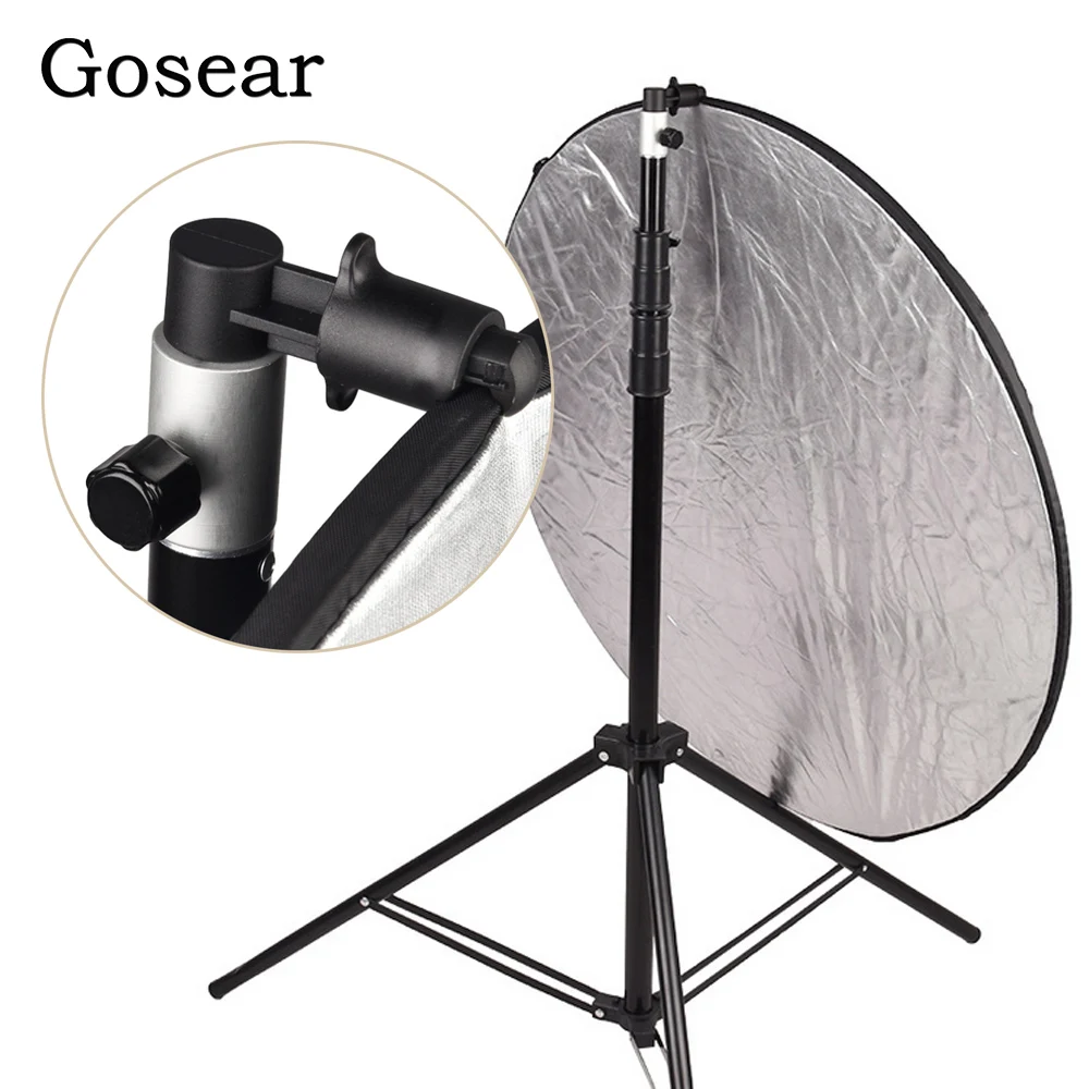 Gosear Aluminum Photo Video Studio Photography Background Holder Reflector Holder Softbox Disc Clip for Light Stand 55 x 73mm