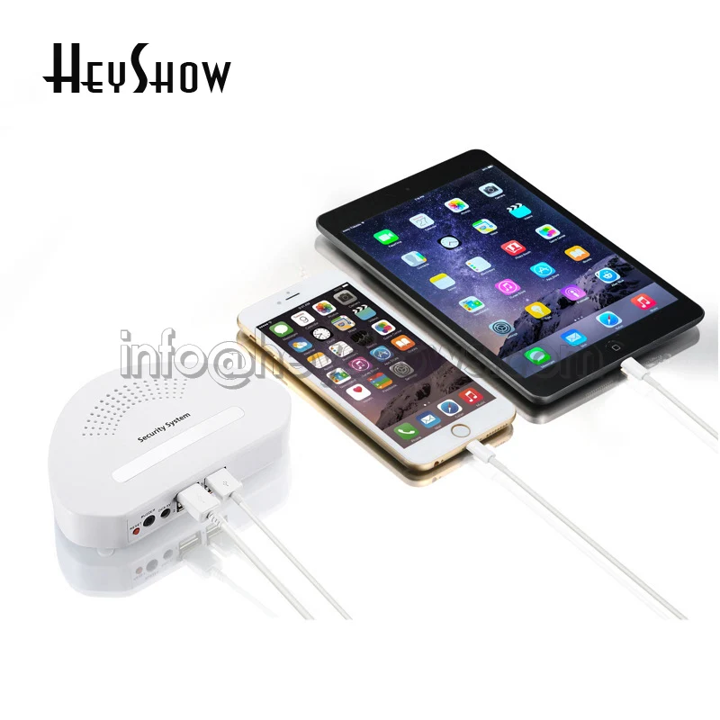 4, 6, 8 Ports Mobile Phone Security Stand iPad Burglar Alarm System iPhone Anti-theft Box, Charging Holder in Retail Store