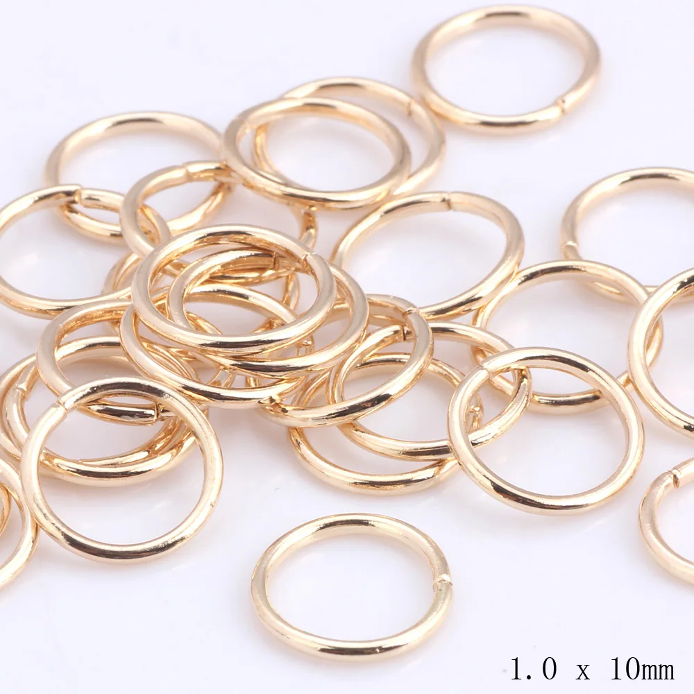 OlingArt Jump Ring Wire dia 1.0MM  Loop Trail 10mm 200PCS/lot link loop KC Gold DIY Jewelry making Basic accessories Connector