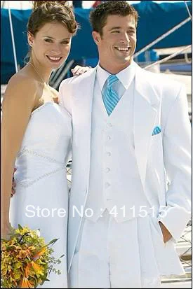 

FREE shipping/custom suits.tuxedo! White Groom Tuxedos Notch Lapel Grooms/ Men Wedding groom wear Suit/italian A suits for men