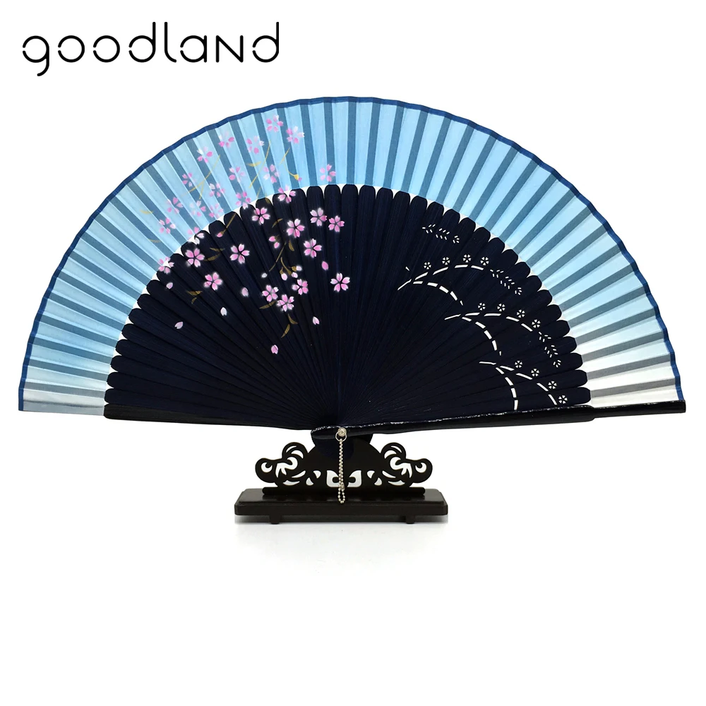 Free Shipping 30pcs Silk Delicate Japanese Cherry Painting Folding Fan with Gift Bag Tassel Event & Party Supplies Decoration