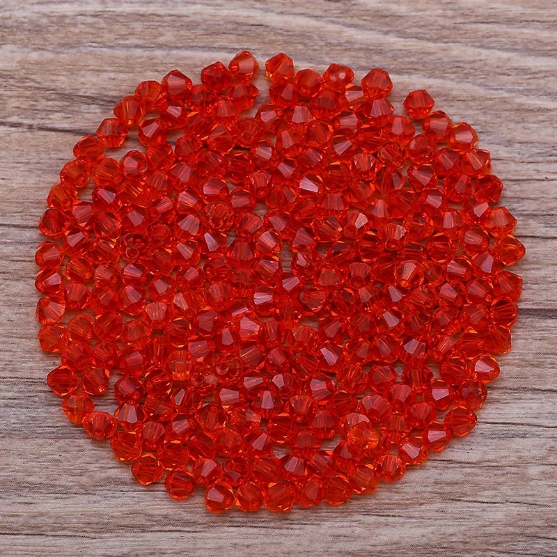 Red 4mm 100pc Austria Crystal Bicone Beads 5301 Crystal Beads Bulk Necklace Glamour Handmade  S-68
