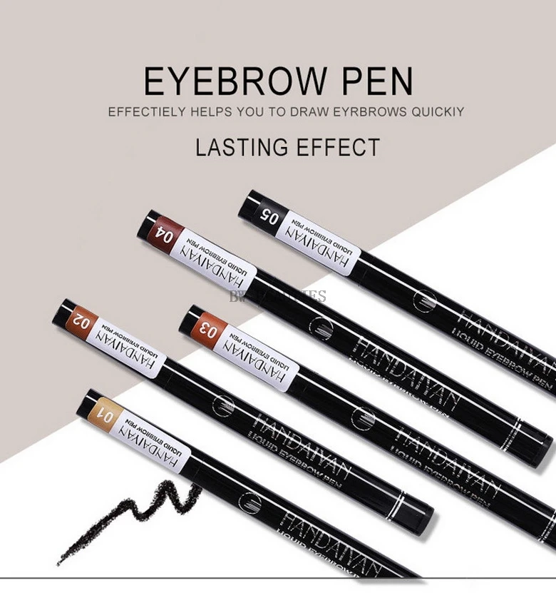 100 Pcs/Lot 4 Head Fork Tip Eyebrow Pencil Waterproof Liquid Eye Brow Tinting Eye Brown Tattoo Pen Enhancer Tint Fine