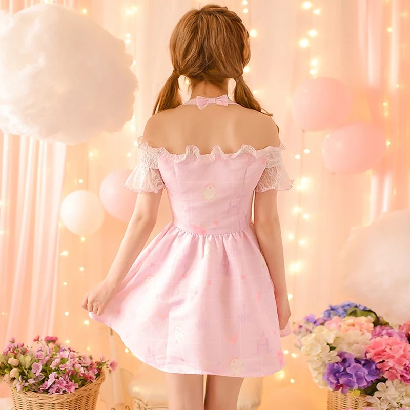 Princess sweet lolita dress Candy rain 2016 summer new sweet summer dress small fresh collar Strapless children C16AB6072