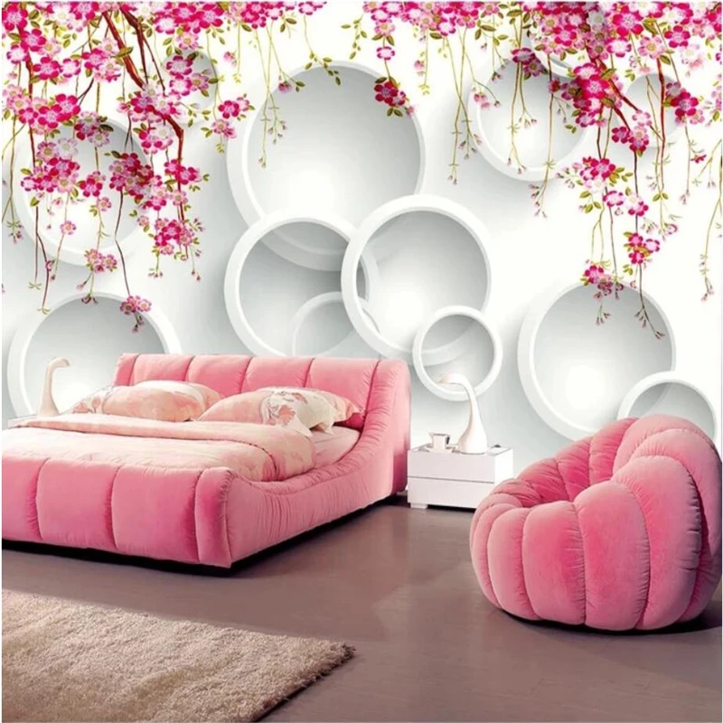 

beibehang Custom wallpaper 3d photo murals circle flower vine TV background wall papers home decor papel de parede 3d wall paper