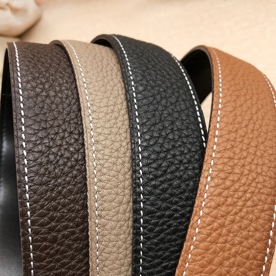 2024 WITHOUT BUCKLE 3.2cm Ciartuar new design for men women belt high quality cowskin genuine leather two sides free shipping