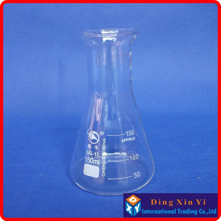 (4 pcs/lot)150ml Laboratory use  glass triangle flask 150ml Glass Erlenmeyer Flask glass conical flask BORO glass,GG17,Pyrex