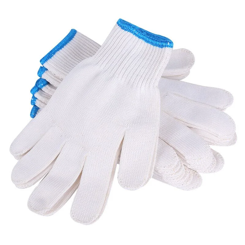 

24pairs/set Men White Working Safety Gloves Cut-Resistant Protective Nylon Labor Safety Protective Durable Anti-Cutting Gloves