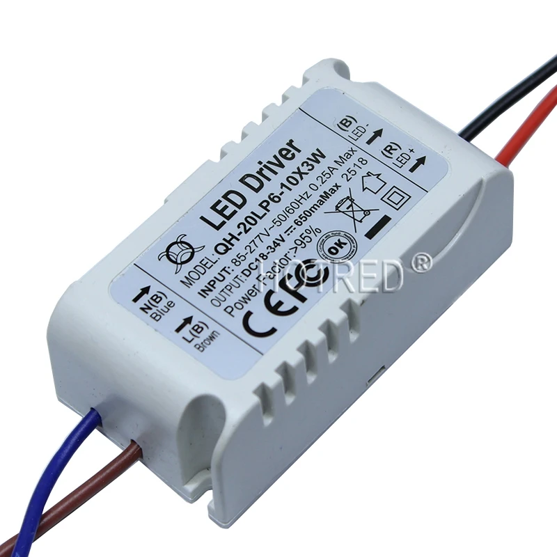 High PF Constant Current LED Driver 600mA 3W 10W 20W 30W 40W 50W 60W1-2x3w 6-10x3w 10-18x3w 18-30x3W Lamp Lighting Transformers