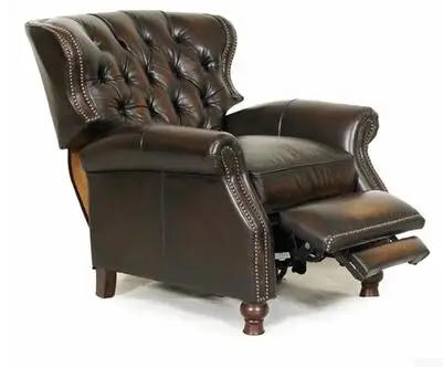 Sofa chair. The individual recreational real wood oil wax real leather lazy tiger chair