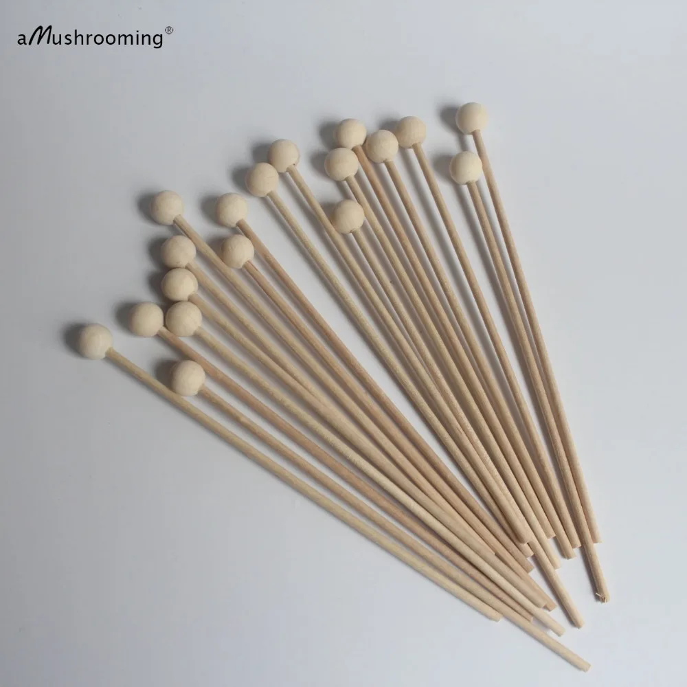Bulk Ball Wood Swizzle Sticks Wood Cake Sticks Drink Stirrer Sticks for Hard Rock Candy 6 Inch Long(100 pcs)