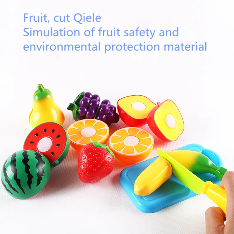 10 pcs/Set Plastic Kitchen Food Fruit Vegetable Cutting Kids Pretend Play Educational Toy Cook Safety Hot Sale Free shipping