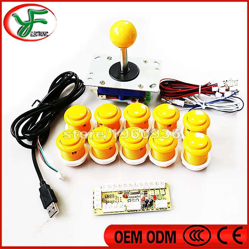 

Arcade DIY Kit for Zero Delay LED USB Encoder to PC+ Arcade Joystick +push buttons for JAMMA MAME,Raspberry