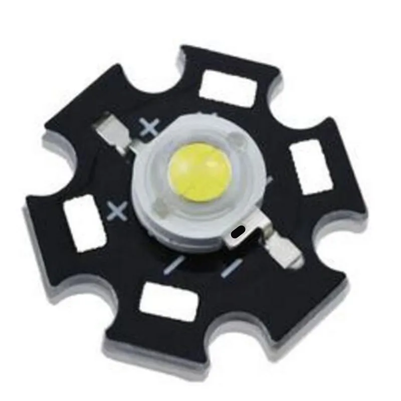 1W 3w ad alta potenza LED chip bead lampade bianco 6000k/warm 3000k weld starboard alluminio dissipatore di calore torcia 50 pz