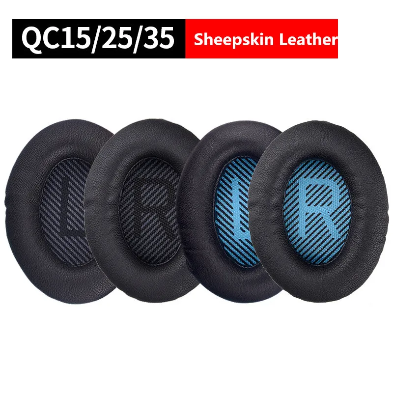 Sheepskin Leather Replacement Memory Foam Earpads for BOSE QC2 QC15 AE2/i QC25 QC35 Headphones Ear Pads Cushions Plastic Stick