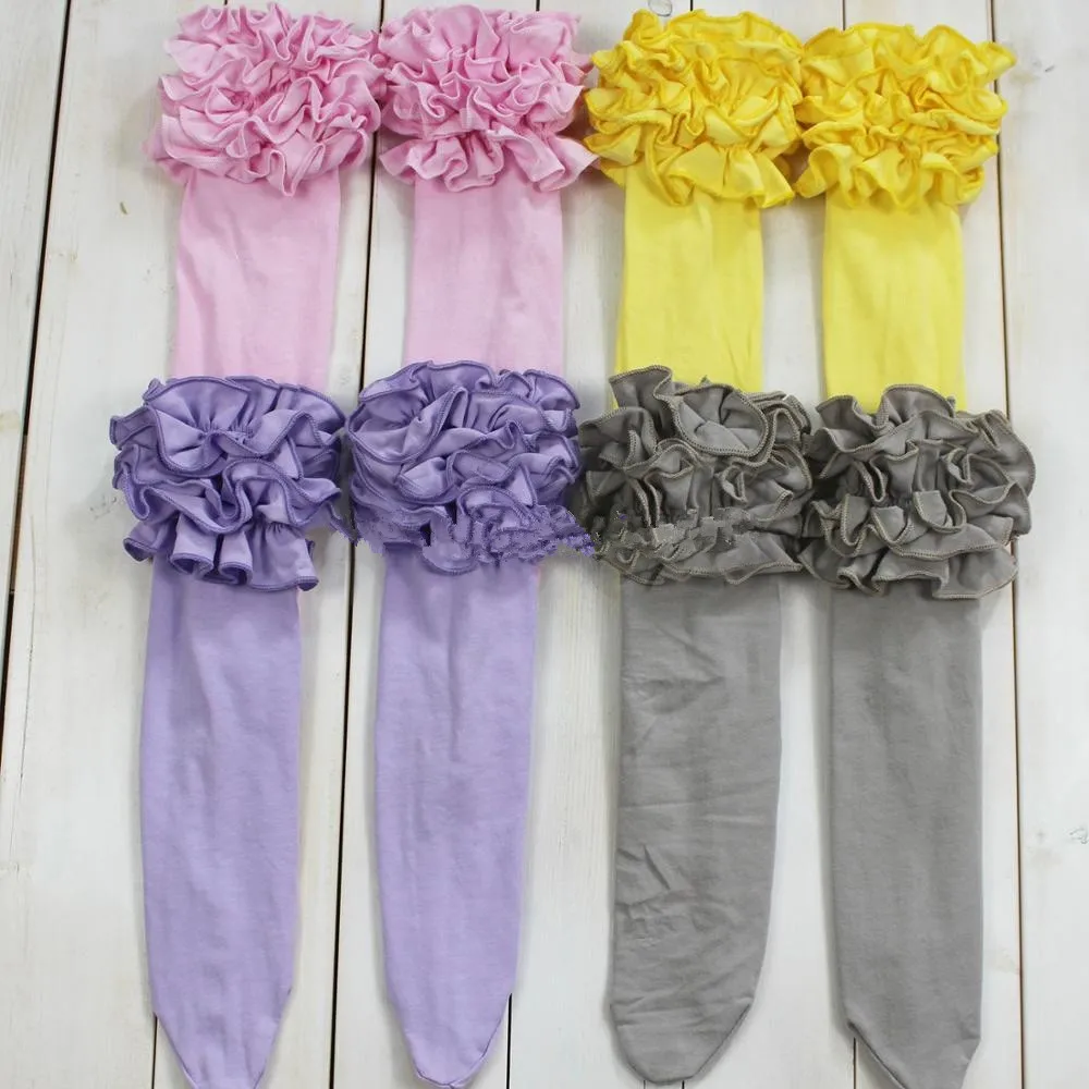 INS Baby Socks Tripple Ruffle Girls Cotton Socks Christmas Children Warm Leg Warmers Fashion Toddler Kids Clothing D0392