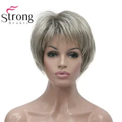 StrongBeauty Krótka, miękka, warstwowa peruka Ombre Blonde Pełna peruka syntetyczna