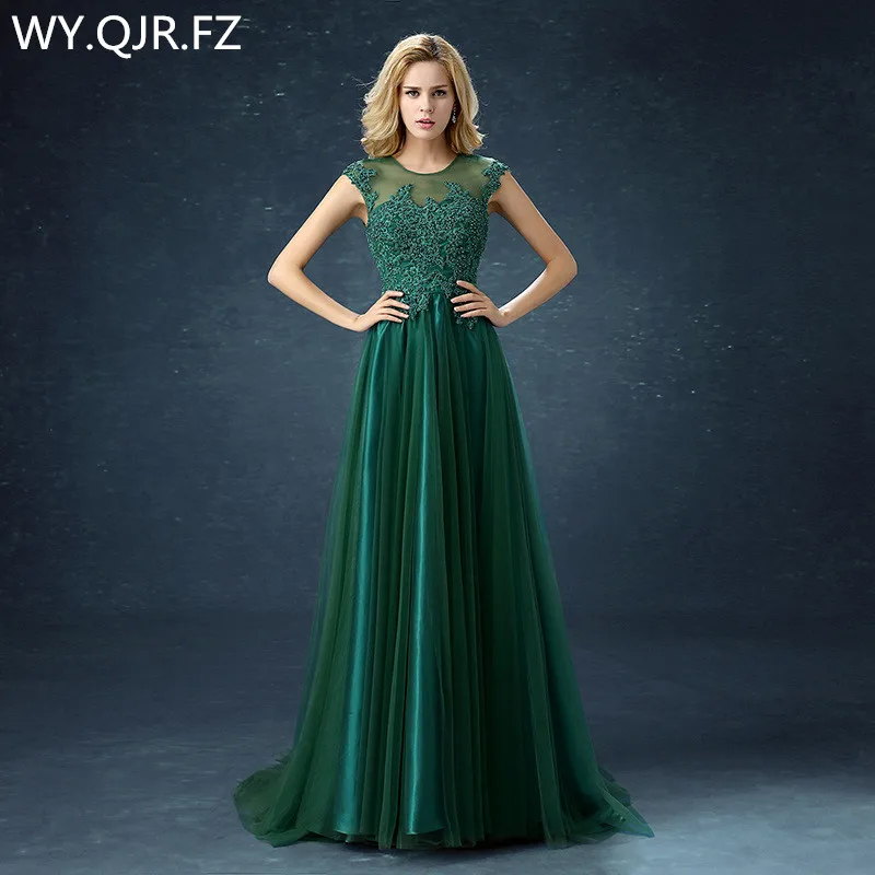 QQC-292#Blackish Green Red yarn Long Wedding dresses trailing tails Graduation marry party Prom dress 2019 Ball Gowns Wholesale