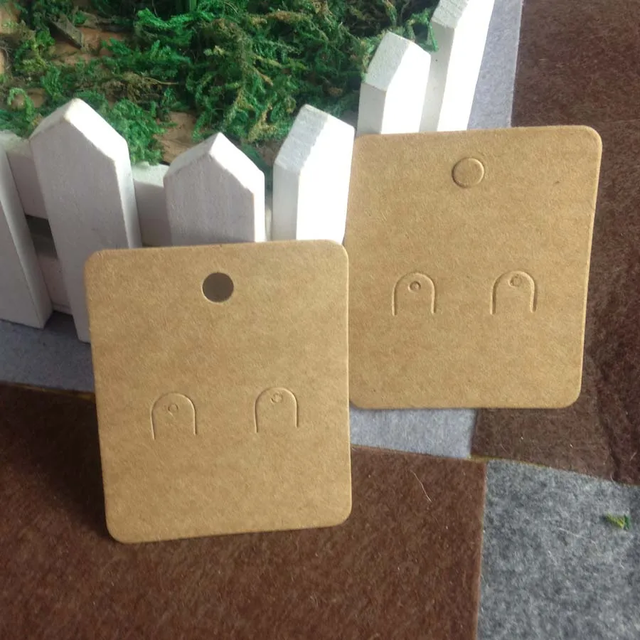 400 PCS/Lot Jewelry Kraft Paper Big Hole Cards Displays Packaging Jewelry Blank Earring Accept custom logo