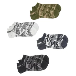 5 Pairs Men's Ankle Socks Spring Autumn Double Needle Smooth Seamless Good For Foot Combed Cotton Socks Camouflage Vintage Meias