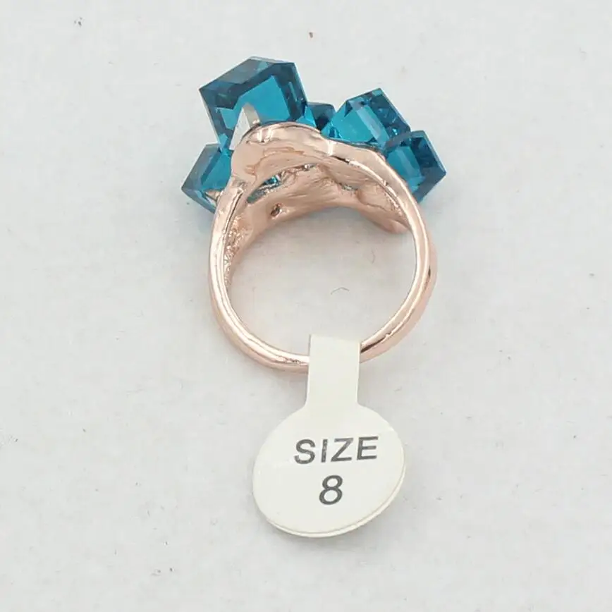 Glass crystal square wedding Rings for women good quality fj199