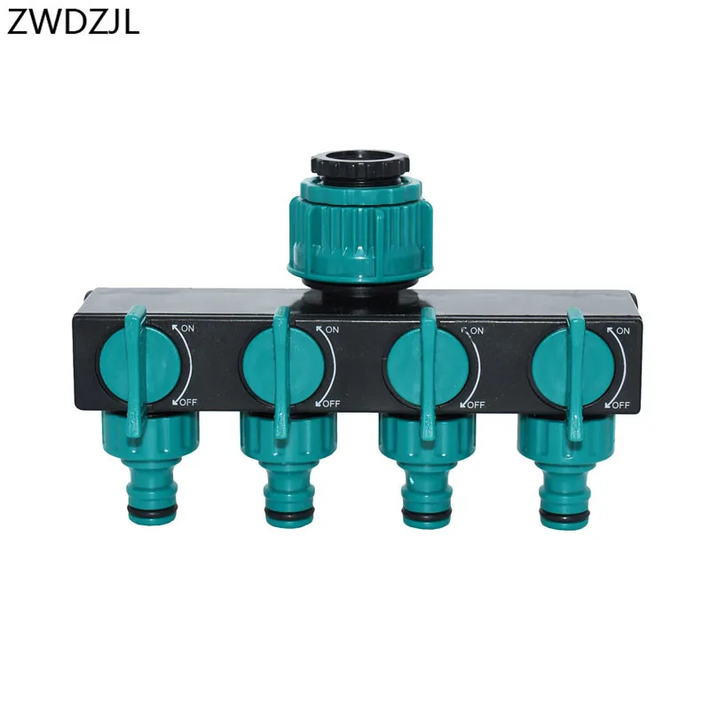 Irrigation Water Pipe 4 Way Splitter 4 Way Tap Garden Tap Female 1/2 3/4 1 Inch Quick Connector Adapter 1Pcs