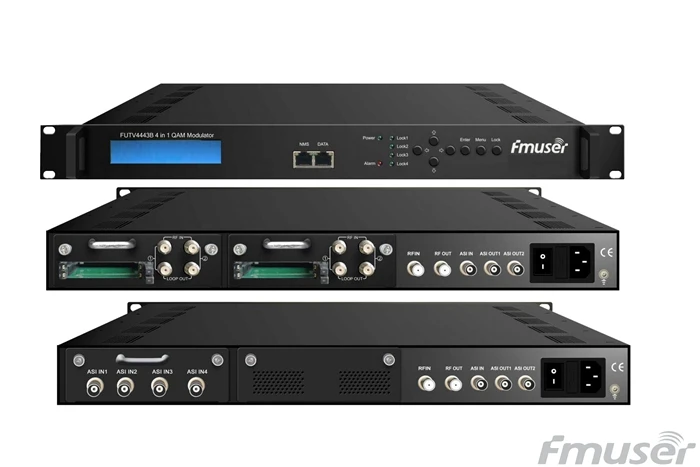 FUTV4443B 4 in 1 Mux-Scrambling QAM Modulator(optional 4*ASI/Tuner in, 4*RF out)adapting CATV system