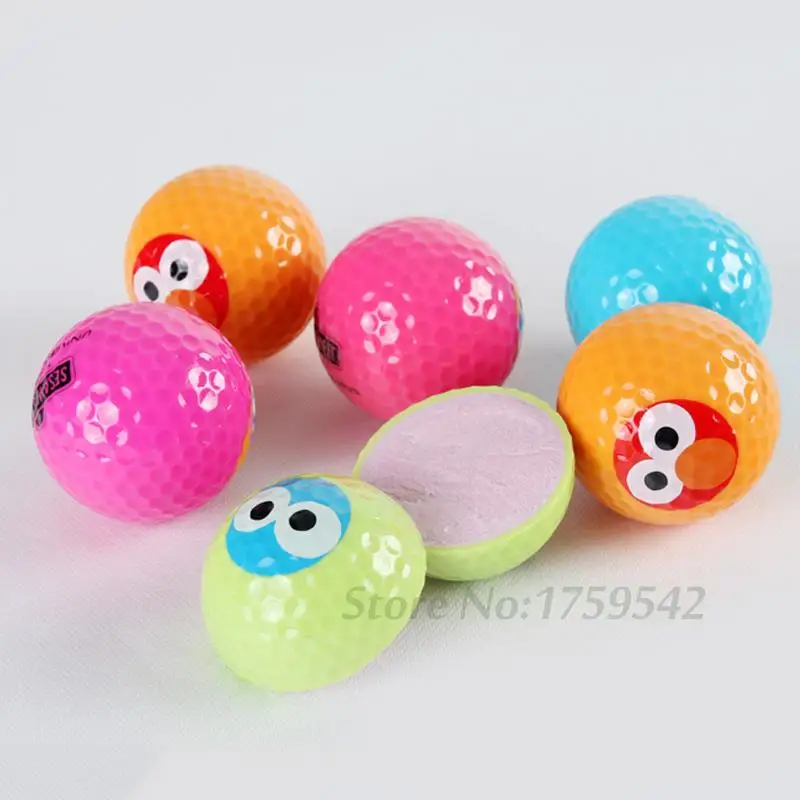 Multicolor Choose Cute Cartoon GOLF Ball Exercise Two Piece/2layer Distance Ball Competition Plating Crystal Balls Accessories