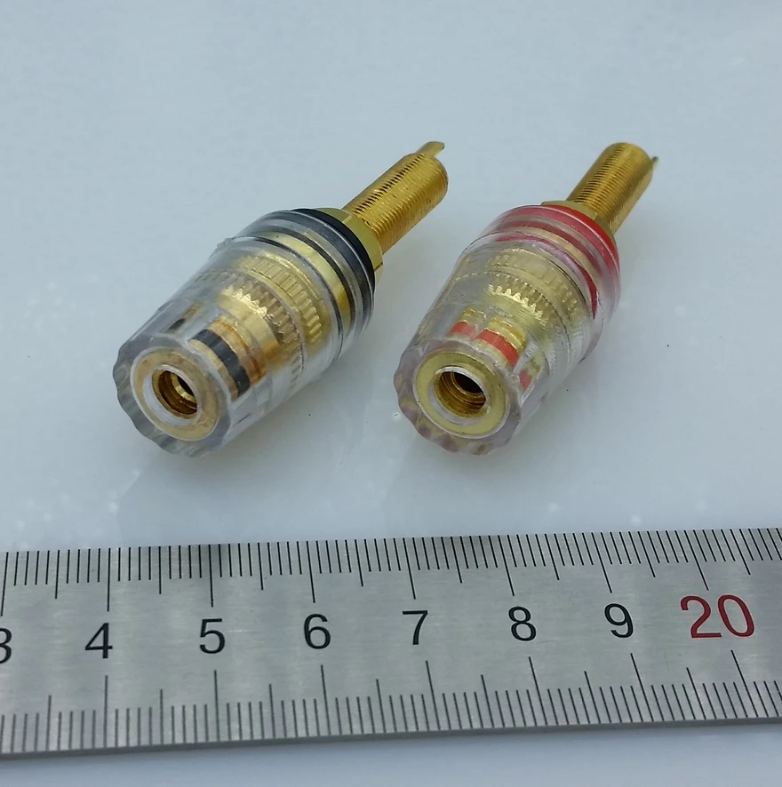 4mm Banana Socket Gold-plated Copper Lengthen Terminals Banana Binding Post Fixed Column For High Current Transmission 2Pcs/lot