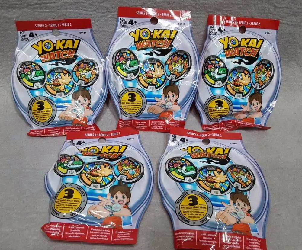 Lot of 5 Packs YO-KAI YoKai Watch Medals Series 1 Series 2 Series 3 Series 4 Blind Bags Sealed NEW