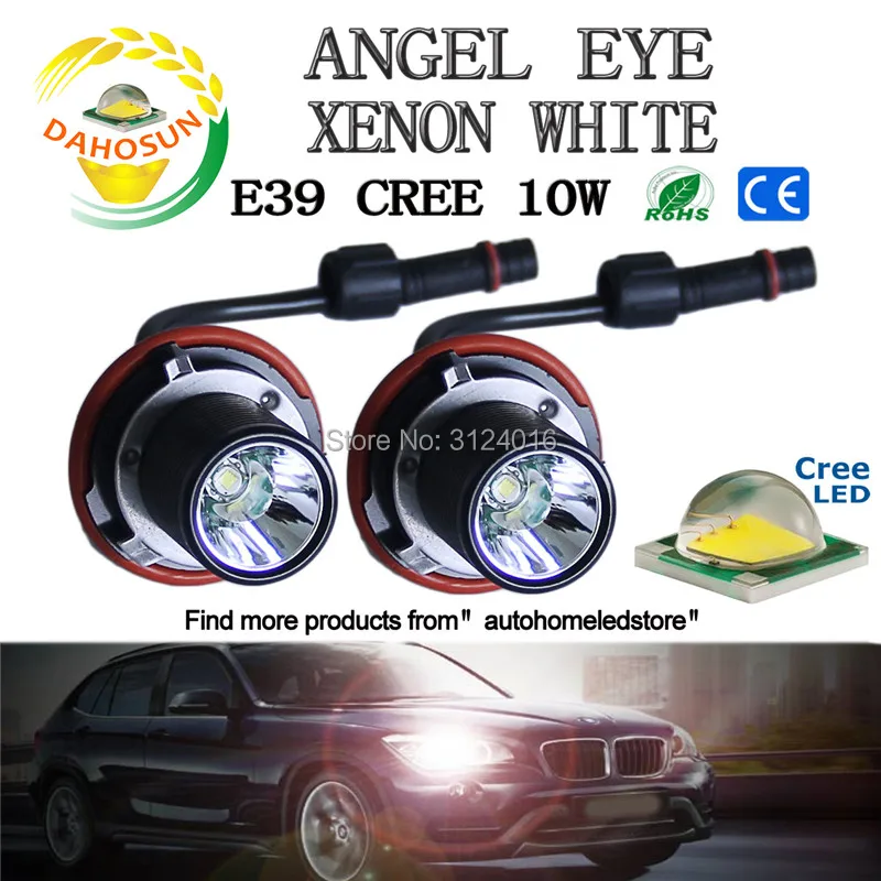 

Светодиодсветодиодный ангельские глазки dahosun 2 X E39 10W T6 для BMW E60 M5 X5 E53 E63 E64 E65 X3, габаритный фонарь