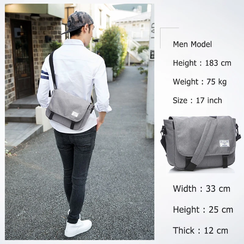 Men Crossbody Bags Men\'s Bags  Shoulder Student Travel Messenger Bag Fashion Canvas Crossbody Multifunction School Laptop Bag