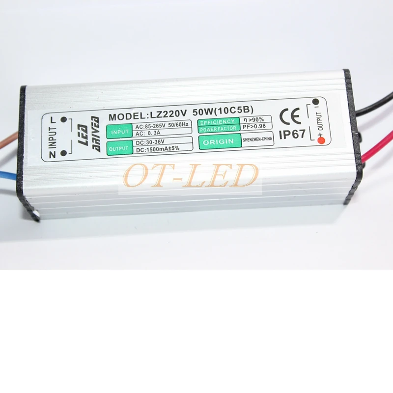 50w led driver for 50w led grow chip , IP67 waterproof , DC20-36V ,DC1500MA , constanct current power supply