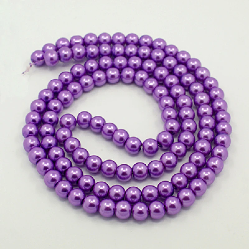 Pandahall 20 Strand 4/6/8/10/12mm Round Glass Pearl Beads Strands for jewelry making diy necklace bracelet, Mixed Color F80