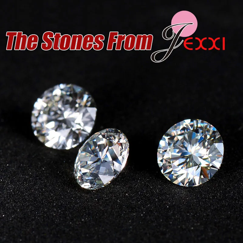 Five Petaled Flowers Colorful CZ Crystal Pendant Jewelry Sets 925 Necklace Dangle Hoop Earring Sets For Women