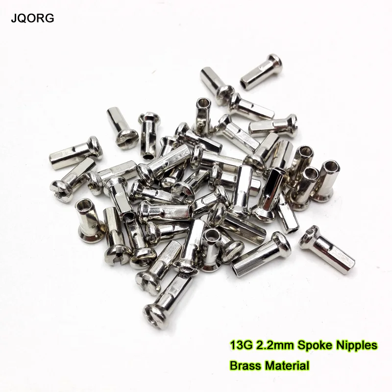 Brass Material 13G 2.2mm Spoke Nipples Sliver Color Electric Bike Motor Wheel Parts Length 13/16mm Spoke Caps  E-bike Spoke Hats