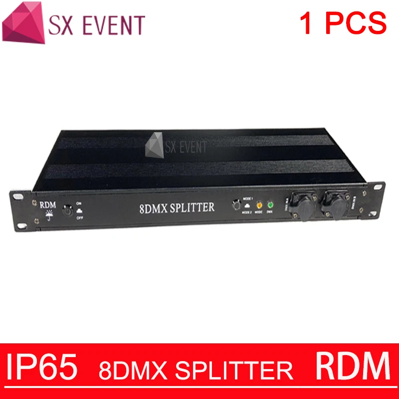 

IP65 RDM 8 DMX SPLITTER RDM 8 DMX SPLITTERDMX signal amplifier and distributor 1 input to 8 outputs plus