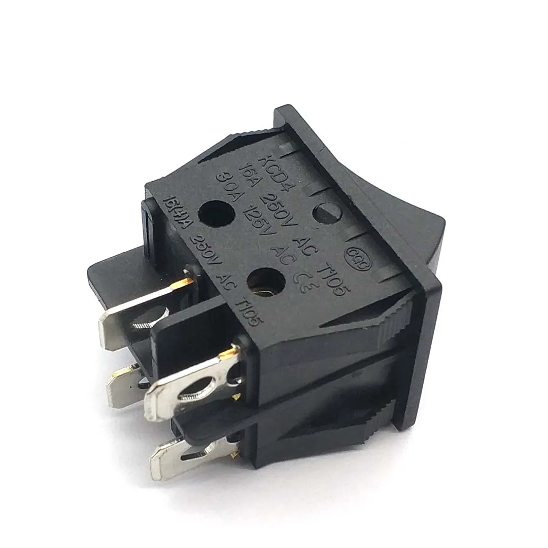 Joli à bascule à verrouillage, interrupteur d'alimentation, E/S, 4 broches avec lumière, 16A, 250V AC, 30A, 125V AC, KCD4