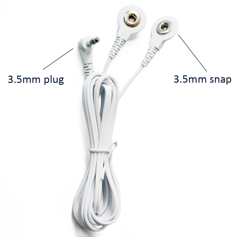 

20 Pieces Jack DC Head 3.5mm Replacement Electrode Lead Wires Connector Cables Snap 3.5mm Connect Physiotherapy TENS Unit