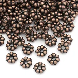 Vintage Spacer Beads Flower Antique Copper color Loose Spacer DIY Making Earrings Necklace Jewelry About 4.8mm x 4.8mm,65-500PCs