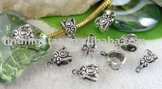 

FREE SHIPPING 240pcs Tibetan Silver Color Ornate Barrel Bail Charms A8942