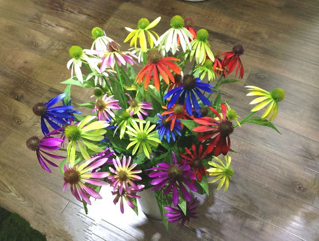 Factory outlets] Echinacea flower simulation flower artificial flowers simulation flowers manufacturers opened with wedding hous