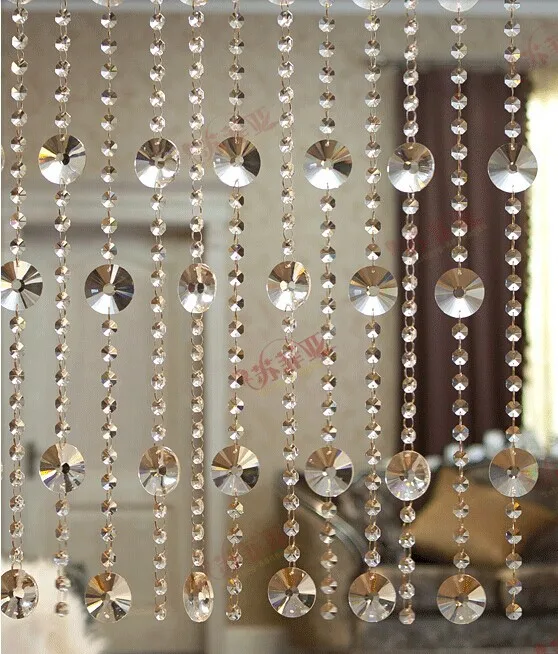 20meters/lot crystal glass beads strands door/window curtain decorative partition curtain finished porch window curtain