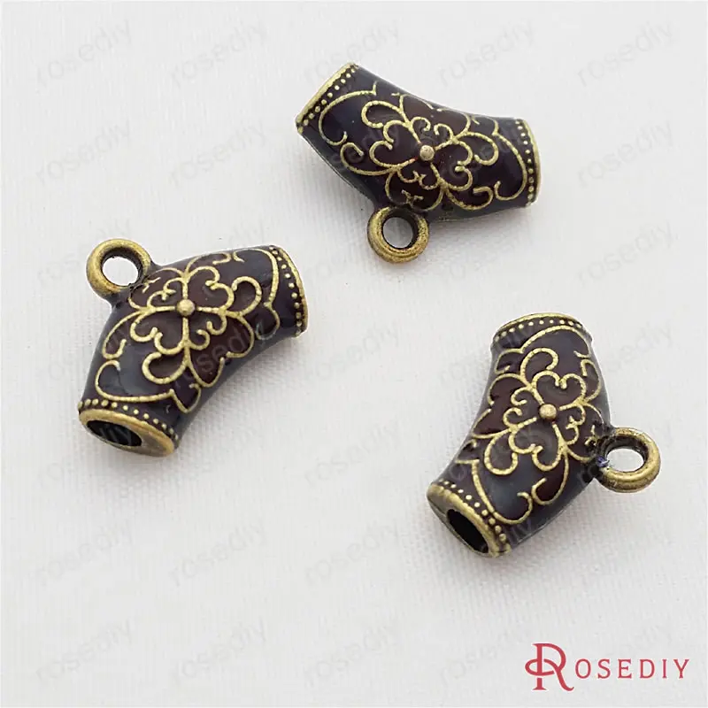 Wholesale 19*14mm hole 3mm Antique Bronze Base Black Oil Zinc Alloy Pendants Connector Diy Jewelry Findings 6 pieces(JM7555)