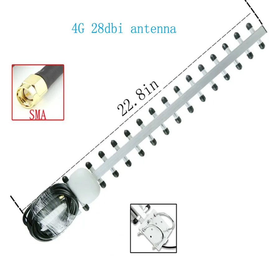 4G Antenna Yagi Antenna 28dbi 4G LTE SMA Male BNC TNC RP-SMA Male Outdoor Directional Booster Amplifier Modem RG58 1.5m