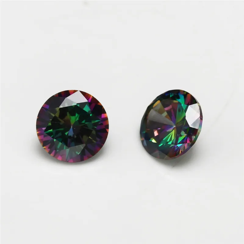 Size 1mm~10mm Multiolor Round Shape Plating Color Cubic Zirconia Stone Loose CZ Synthetic Gems For Jewelry Making